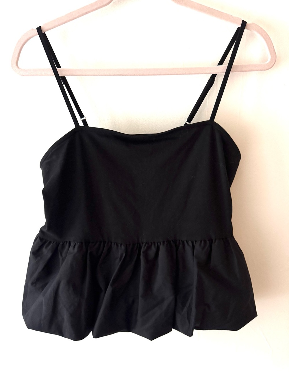 Divided by H&M Black Bubble Hem Strappy Top
